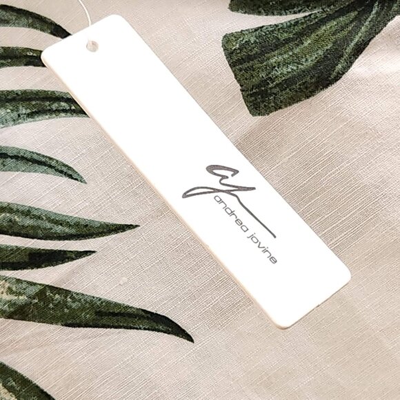 🌴 ANDREA JOVINE Palm Tropical Print Linen Cotton Tank Top Blouse Summer sz S-M - Picture 12 of 15